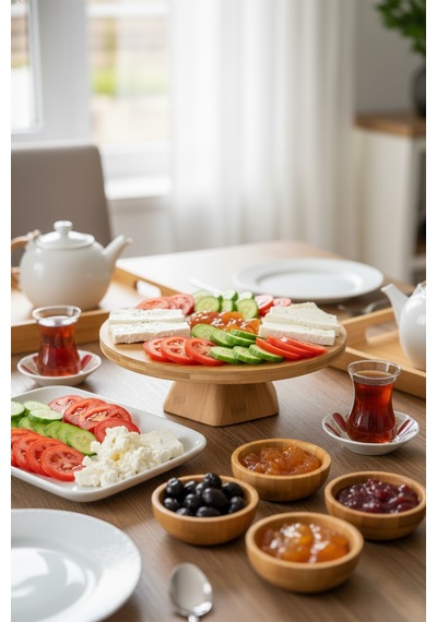 Bambum Fiesta - Ayaklı Dönen Servis Tabağı 33cm