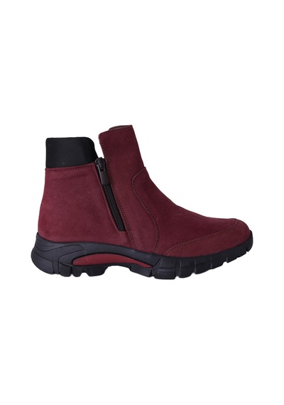 Natursoft Kadın Yandan Fermuarlı Dolgu Tabanlı Kışlık Bot Bordo