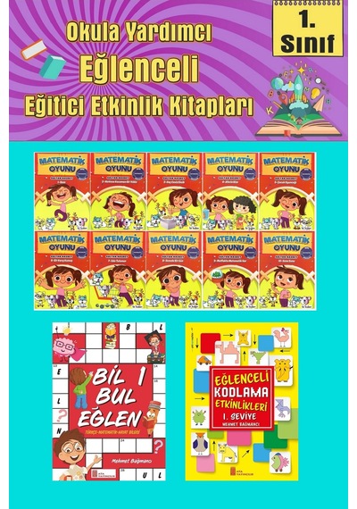 1.sınıflar İçin Okumayı Sevdiren 10 Lu Hikaye Seti -bil Bul Eğlen-kodlama 11 Okulda Evde Tatilde