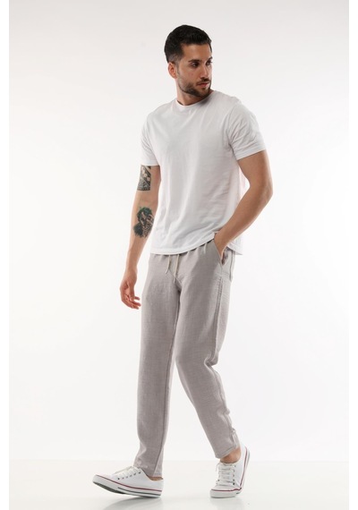 Cedy Denim Erkek Keten Yüksek Bel Lastikli Bol Kesim Pantolon C350 001