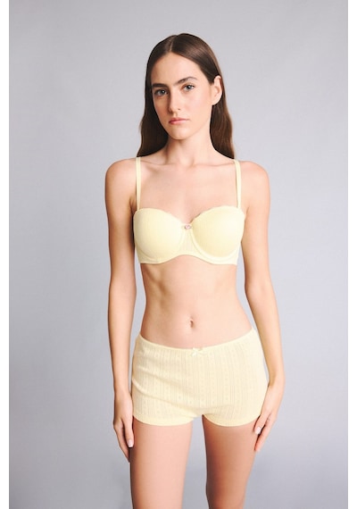 Defacto %100 Pamuk Fitlli Elastik Bel Fiyonk Detaylı Sarı Boxer H3650ax26spyl83 Sarı-yl83