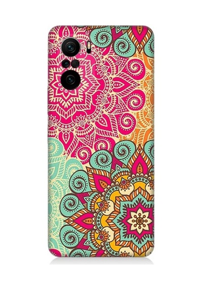 Xiaomi Poco F3 Uyumlu Tribal Mandala Çiçek Desenli Silikon Kılıf
