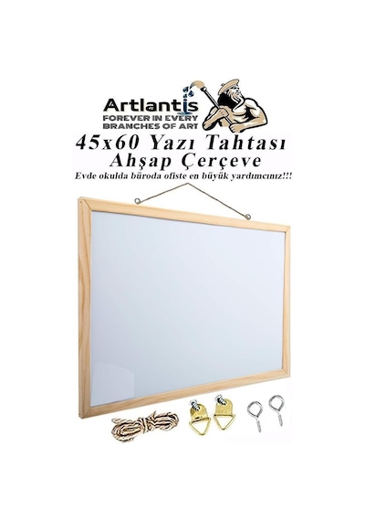Duvara Monte Beyaz Yazı Tahtası 45x60 Cm 1 Adet Laminant Yazı Tahtası Ahşap Çerçeveli Askılı Okul Ofis Büro 124-Pembe