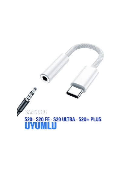 Samsung Uyumlu S20 Fe-ultra-plus 3.5mm Kulaklık Dönüştürücü Type-c Çevirici