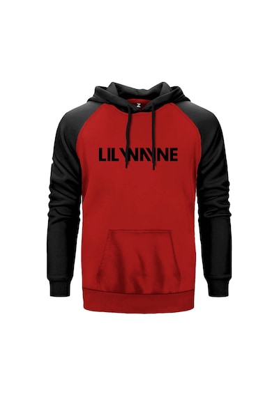 Lil Wayne Text Gri Renk Reglan Kol Sweatshirt