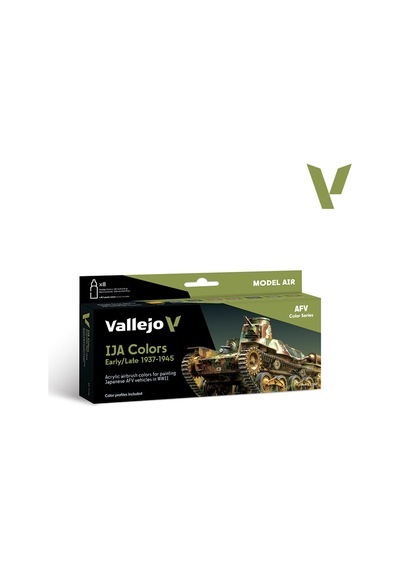 Vallejo 71160 8x18 Ml. Ija Colors Early/late 1937-1945, Model Air Serisi Model Boyası Seti Renkli