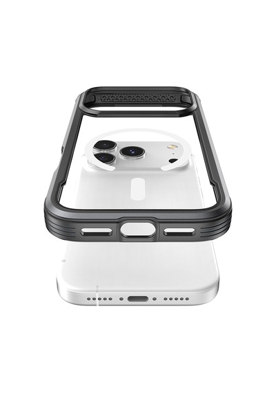 Apple Uyumlu iPhone 17 Pro Max Kılıf M-safe Şarjlı Airbagli Raptic Shield Serisi Şeffaf Kapak Siyah