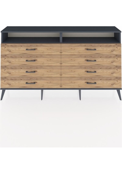 Arges Konsol 2 Raflı 8 Çekmeceli 176x30x99 Antrasit-antrasit/çam Antrasit-antrasit/çam Arges Konsol 2 Raflı 8 Çekmeceli 176x30x99 Antrasit-antrasit/çam Antrasit-antrasit/çam