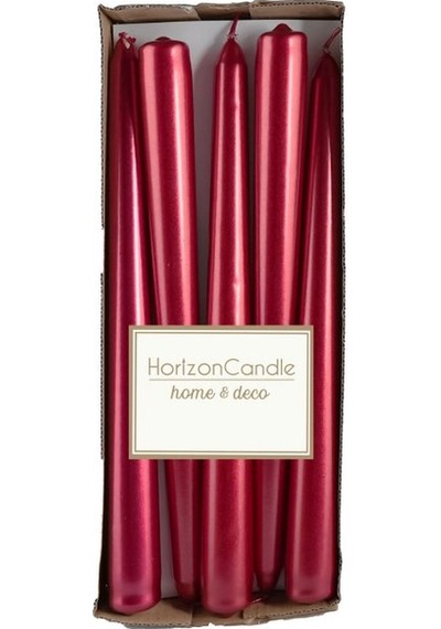 Candle Şamdan Mum Konik 2,5x25cm Metalik Kırmızı 1 Adet