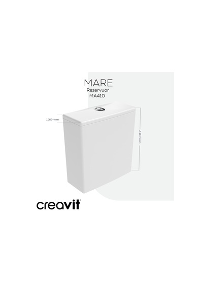 Creavit Mare Rim-off Duroplast Yavaş Kapanan Klozet Kapaklı Beyaz Set