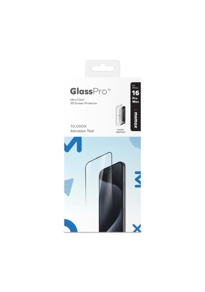 Momax GlassPro+ Ultra Clear HD Apple Uyumlu iPhone 16 Pro Max Tempered Glass Ekran Koruyucu