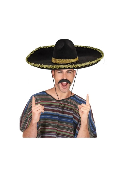 Nessiworld Sombrero Meksika Şapkası Mariachi Altın Şeritli Yetişkin Boy Çok Renkli