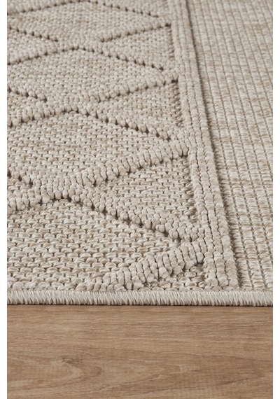 Mariesse Home Naturel Bukleli Yumuşak Dokulu Iskandinav Yolluk Dokuma Halı Oturma Odası Mutfak Halısı Koridor Doha Yolluk 611 Bej