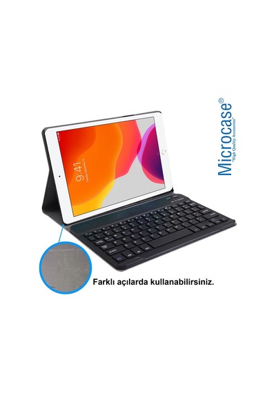 Apple Uyumlu iPad  7.Nesil 10.2 Inch 2019 Bluetooth Klavyeli Standlı Kılıf Bkk4