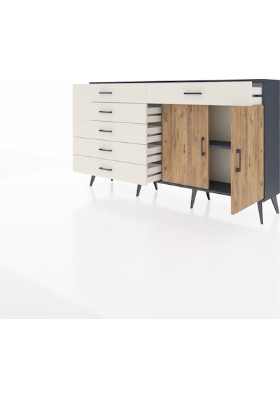 Arges Konsol Tek Raflı 6 Çekmeceli 2 Kapaklı 176x30x99 Antrasit-ç Antrasit-çam/aytaşı Arges Konsol Tek Raflı 6 Çekmeceli 2 Kapaklı 176x30x99 Antrasit-ç Antrasit-çam/aytaşı