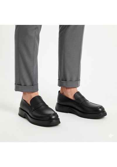 Fosco 3225 Hakiki Deri Loafer Erkek Ayakkabı Siyah