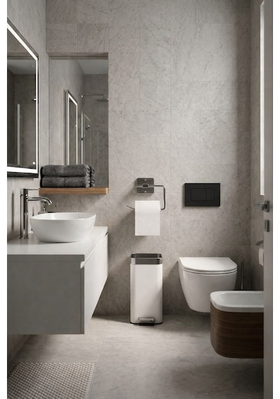 Sas Haus Yapışkanlı Krom WC Kağıtlık / Tuvalet Kağıtlık – Deliksiz Montaj, Ergonomik Tasarım KS-001
