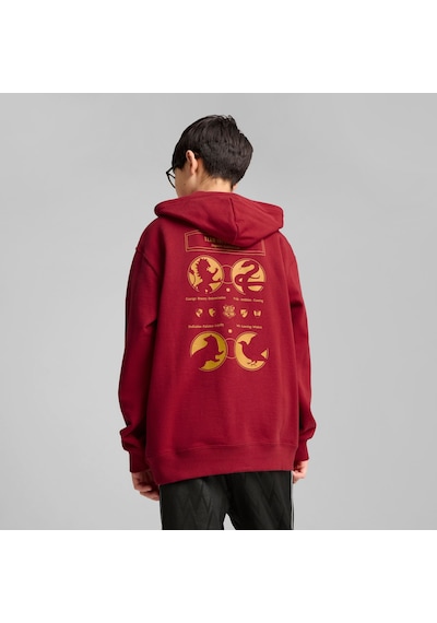 Puma X Harry Potter Genç Rahat Kesim Kapüşonlu Sweatshırt 630078 13 Kırmızı