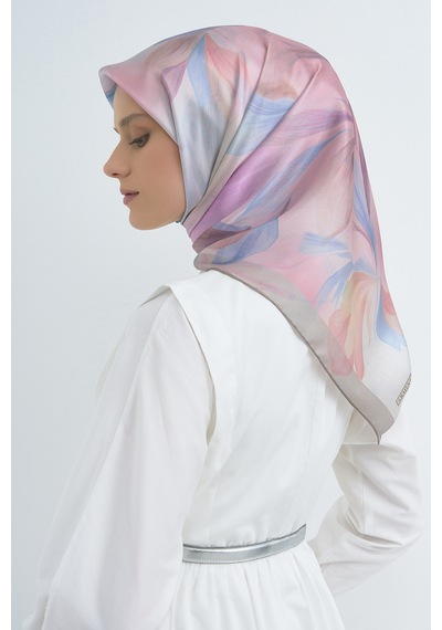 Armine Saf İpek Sura Eşarp-2026 İlkbahar-yaz- 951900d Gri-Pembe