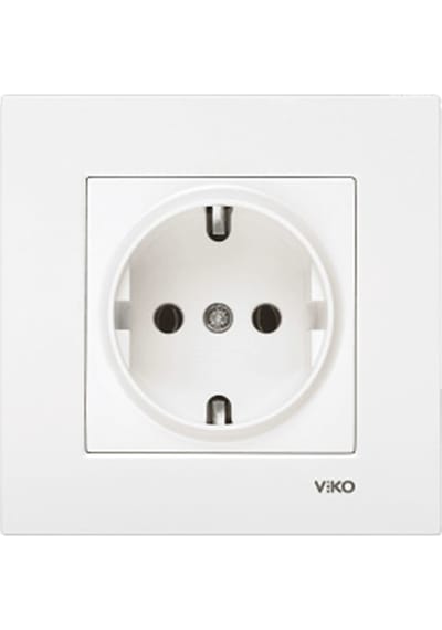 Viko 90967008 - Karre Topraklı Priz Beyaz Çerçeveli Dahil Viko