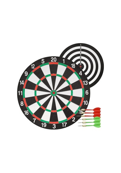 Çift Taraflı Dart Tahtası Ve 6 Adet Metal Uçlu Ok 40 CM Bullseye