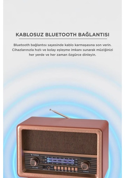 Özel Seri Bluetooth Hoparlör Nostaljik Radyo D56 Ahşap Nostalji Retro Ses Cihazı