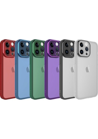 Apple Uyumlu iPhone 14 Pro Kılıf Kamera Korumalı Transparan Zore Post Kapak Derin Mor