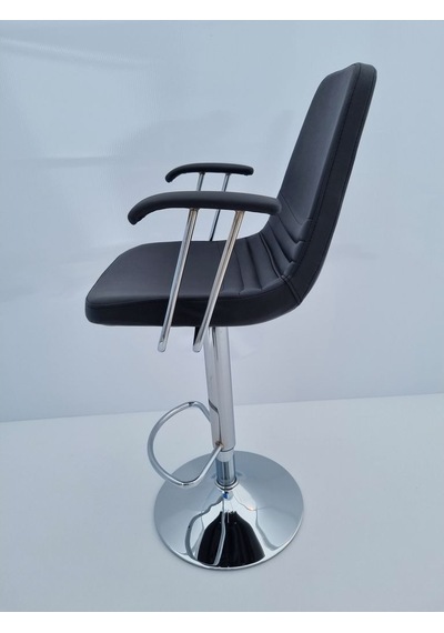 Bintaşmobilya Siyah Deri Rahat Kollu Bar Sandalyesi