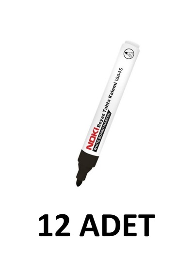 12 Adet 1664s Doldurulabilir Yazı Tahtası Kalemi Yuvarlak Uç Siyah Siyah
