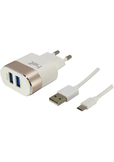 Helt HT-12 2 Çıkışlı 10 W 2400 Mah Micro Kablo + Şarj Aleti - Gold