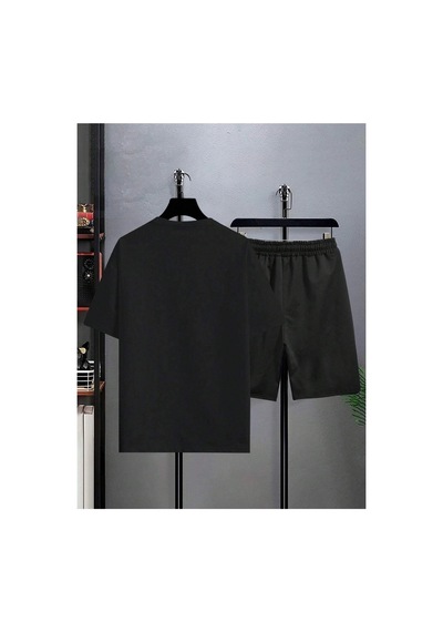 Erkek Siyah Boston International Baskılı Oversize Şortlu Takım Tw-bstontakims Erkek Siyah Boston International Baskılı Oversize Şortlu Takım Tw-bstontakims