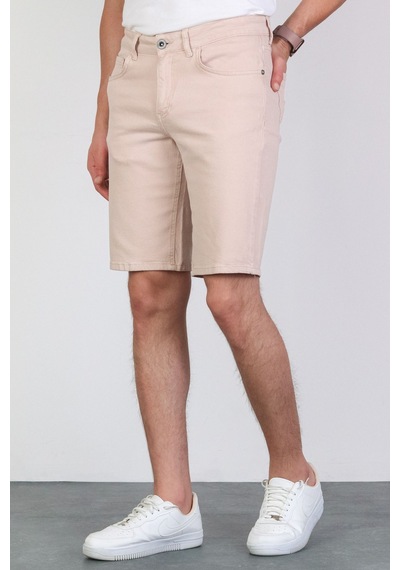 HLT Jeans Erkek Rose Pink Slim Kesim Comfort Likralı Esnek Jeans Şort Thomas-Rose Pink 001