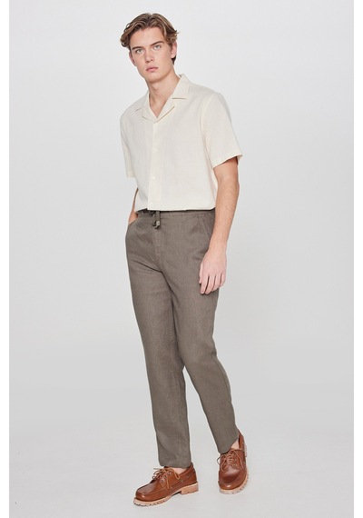 Lee %100 Keten Regular Fit Cepli Erkek Pantolon L2610018801 Haki