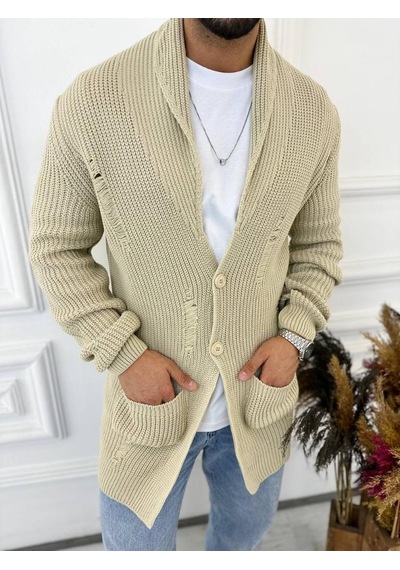Elku Moda Hırka Örgülü Şal Yaka Cepli Lazer Kesim Yırtık Detaylı Tüylenmez Örgü Triko Hırka Krem Elku Moda Hırka Örgülü Şal Yaka Cepli Lazer Kesim Yırtık Detaylı Tüylenmez Örgü Triko Hırka Krem