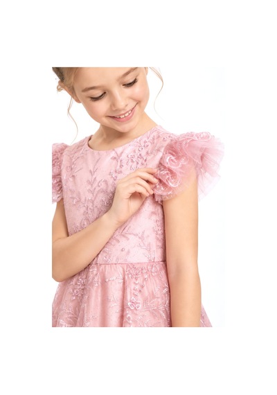 Mnk Baby & Kids Floare Kız Çocuk Abiye Elbise M00850 Açık Pembe