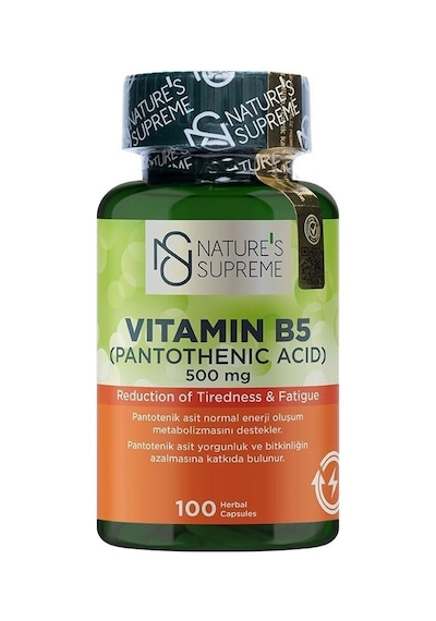 Natures Supreme Vitamin B5 500 Mg 100 Kapsül Aromasiz