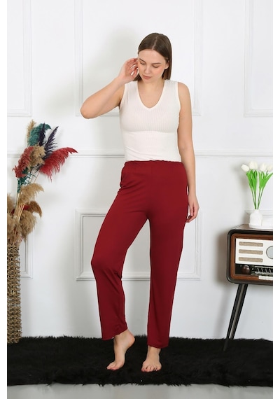 Akbeniz Kadın Pamuk Penye Tek Alt Pijama Bordo 27514-bordo Bordo
