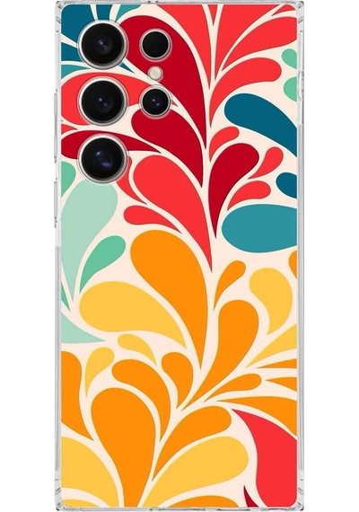 Samsung Galaxy S24 Ultra İle Uyumlu Retro Color 5 Kamera Korumalı Şeffaf Kılıf Şeffaf