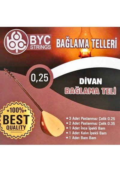 7nota BYC25 025 Divan Saz Teli Seti (bam bam teli vardır )