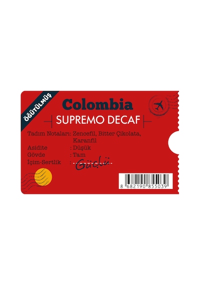 Moliendo Colombia Supremo Decaf Kafeinsiz Yöresel Filtre Kahve 1 KG