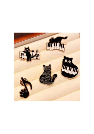 Müzik Broş, Çocuk Broş, İğneli Broş Klipsli Broş Yaka Broşu Ceket Yaka İğnesi, Mineli B255