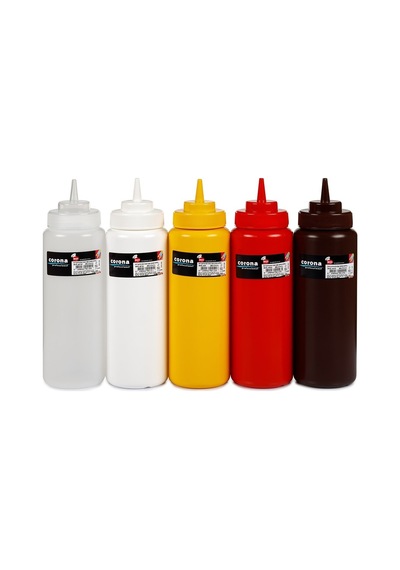 Bora Plastik Professional Ketçap & Mayonez Şişe - Kırmızı 950 Ml.