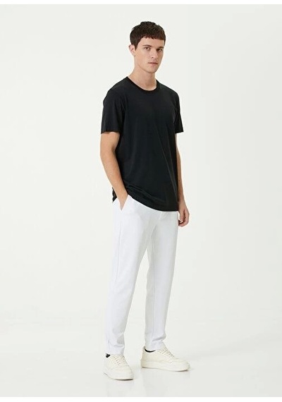 Unisex Basic Bisiklet Yaka Regular T-shirt - Siyah