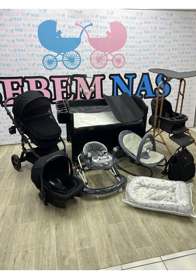 Bebemnas Yeni Doğan Bebek Çeyiz Seti Full Set Bebek Arabası-çanta-puset-yürüteç-beşik-anakucağı-salıncak