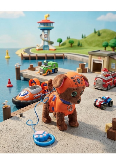 Paw Patrol Köpek Yürüyen, Havlayan Müzikli Tasmalı Kumandalı Peluş Oyuncak Paw Patrol Peluş Köpek, Paw Petrol Oyuncak Turuncu