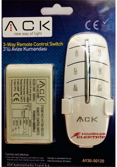 Ack Ay30-00120 220V Üçlü Avize Kumandası