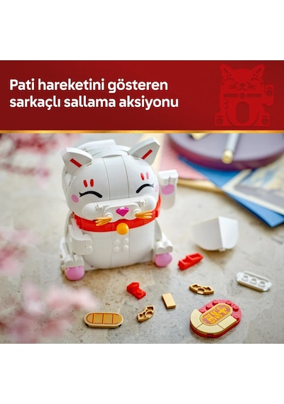 LEGO® Şanslı Kedi 40813 - 9 Yaş ve Üzeri Çocuklar için Yaratıcı Oyuncak Yapım Seti (280 Parça)