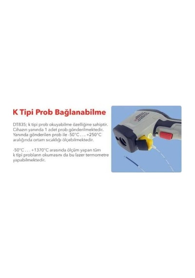 Cem Dt836 Dairesel Lazer Işıklı Termometre 1000°C