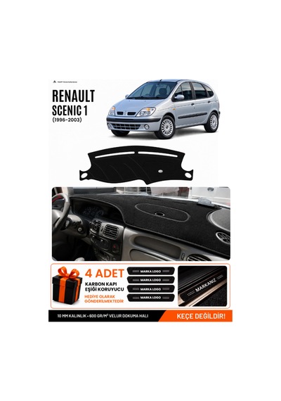 Renault Scenıc 1 1996-2003 Uyumlu Torpido Koruma, Torpido Örtüsü, Torpido Kılıfı - Siyah