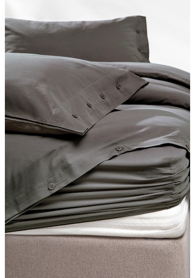 Yataş Bedding Plain Çift Kişilik XL Ranforce Yıkamalı Nevresim Takımı - Antrasit